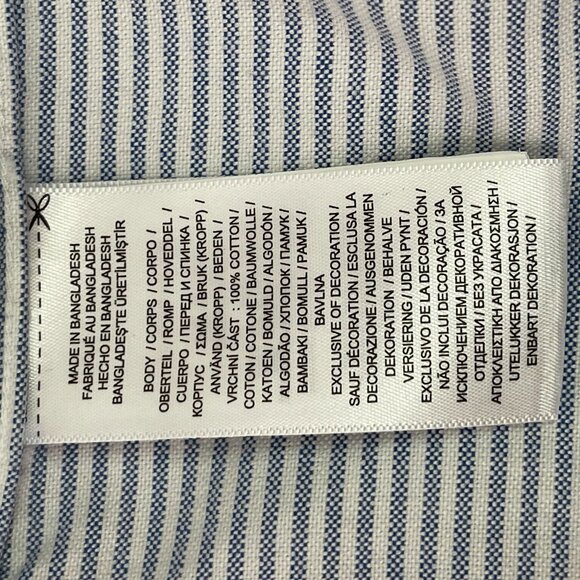 POLO Ralph Lauren Kid's Boy's Light Blue Button Down Striped Shirt Size Large - Picture 6 of 7